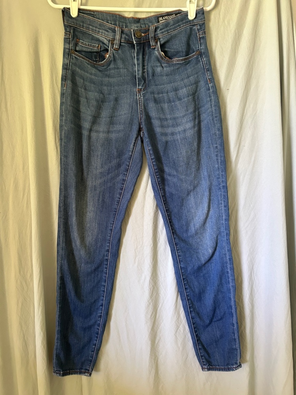 Blank NYC Slim High-Rise Skinny Jeans in Medium Blue Wash